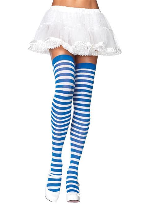 blue striped stockings